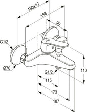 Load image into Gallery viewer, PEAK single lever bath and shower mixer