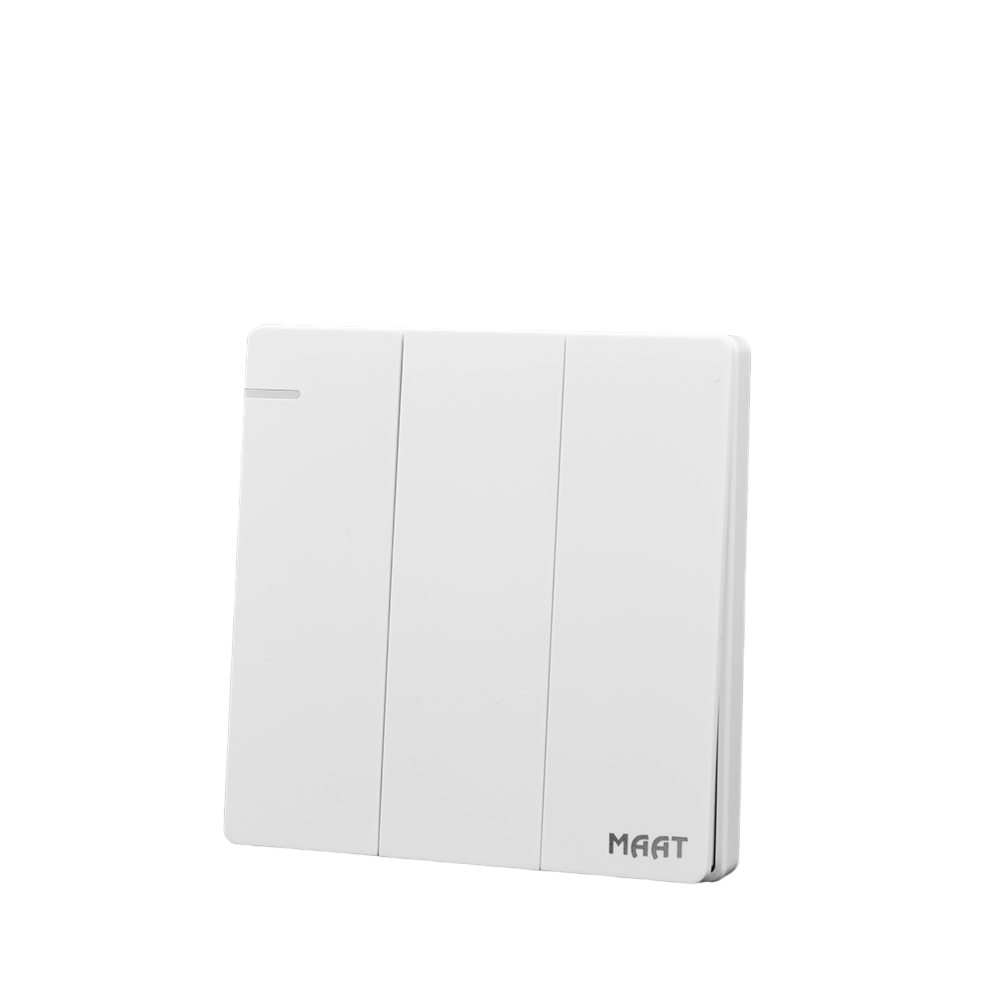 MAAT Q-SERIES 3GANG 2WAY SWITCH MET-Q53Q/1Y WHITE