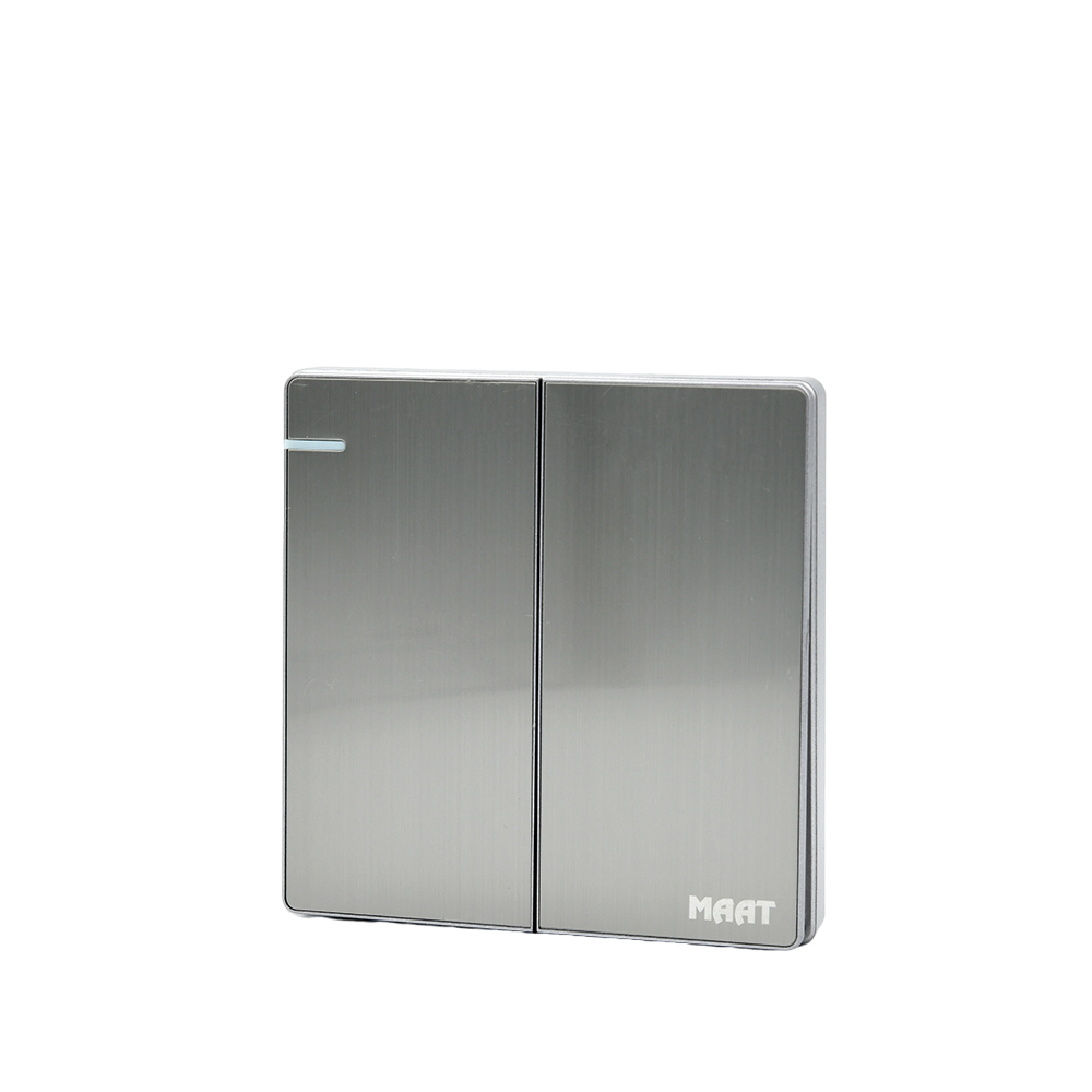 MAAT Q-SERIES 2GANG 1WAY SWITCH SILVER