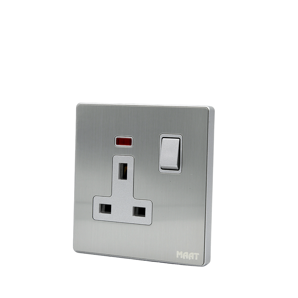 MAAT Q-SERIES 13A SINGLE SWITCHS SOCKET MET-Q5B1K/23F-D13 SILVER