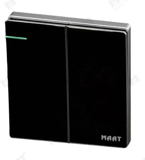 MAAT 2GANG 2WAY SWITCH M82Q/2Y GLASS BLACK