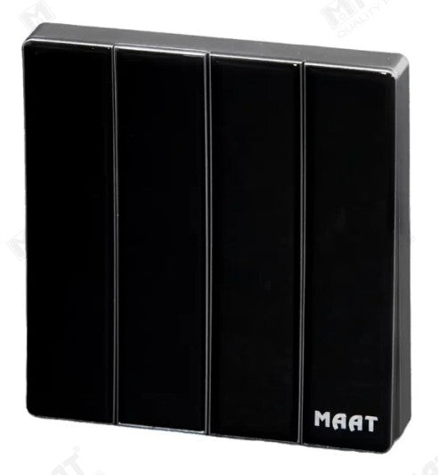 MAAT 4GANG 2WAY SWITCH M84Q/2Y GLASS BLACK