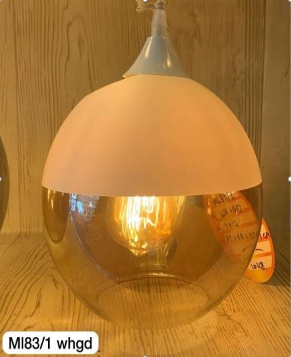 Pendant Light White with Glass