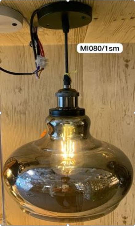 Pendant Light Smoke Black Glass