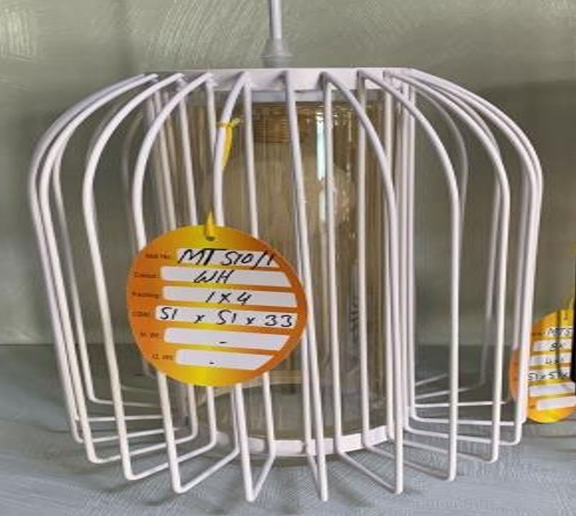 Pendant Light White with Glass
