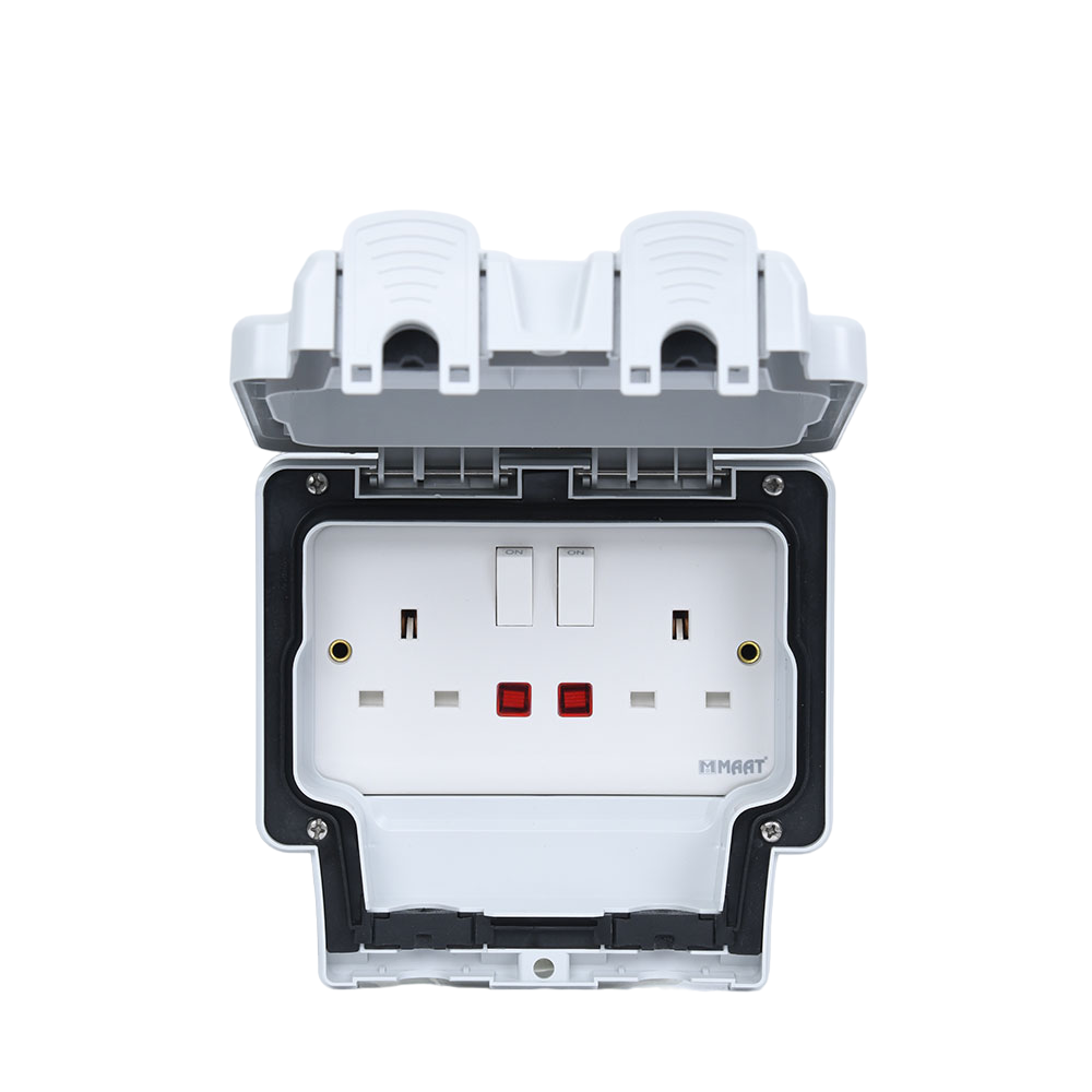 Double Switch Socket 13A Waterproof