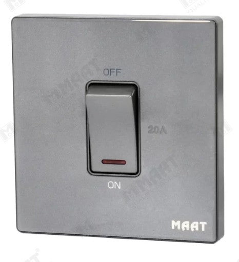 MAAT Q-SERIES 1GANG 20A DP SWITCH M81K/2J-D20 GLASS GREY