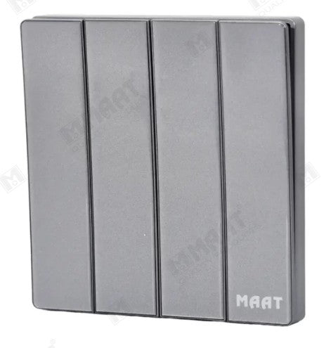 MAAT Q-SERIES 4GANG 2 WAY SWITCH M84Q/2Y GLASS GREY