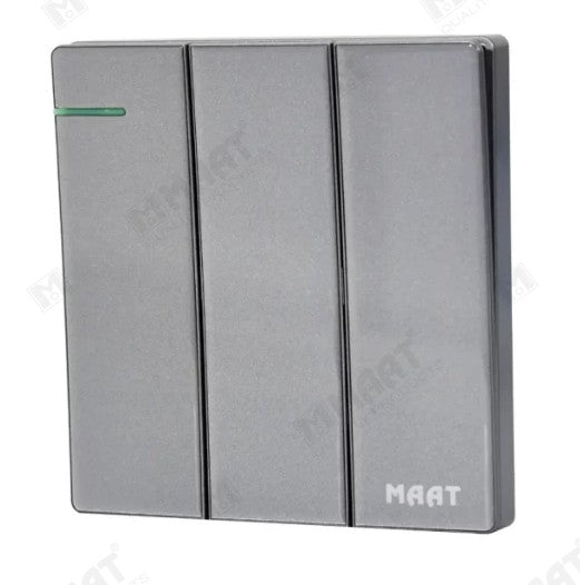 MAAT Q-SERIES 3GANG 2WAY SWITCH M83Q/2Y GLASS GREY