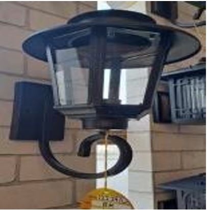 Wall lamp Black with Glass