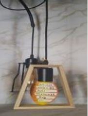 Pendant light with timber Frame