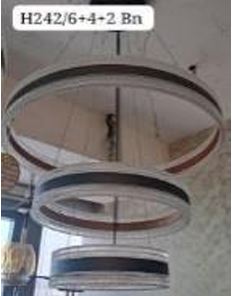 Chandelier with 3 Ring Brown