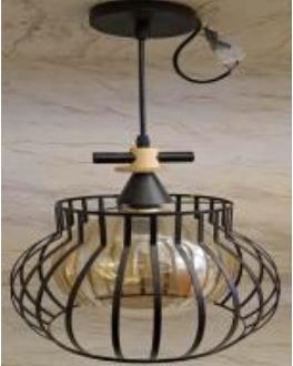 Pendant Light Single Black with Glass