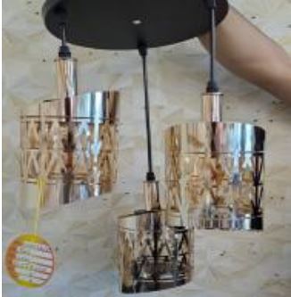 Pendant Light Rose Gold with Glass