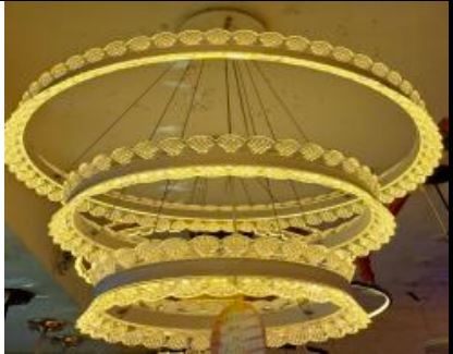 Chandelier with 3 Ring white