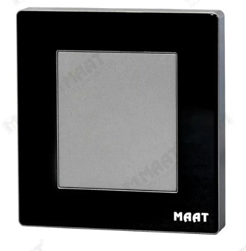 MAAT GLASS BLACK SINGLE SWITCH BLANK PLATE 3X3