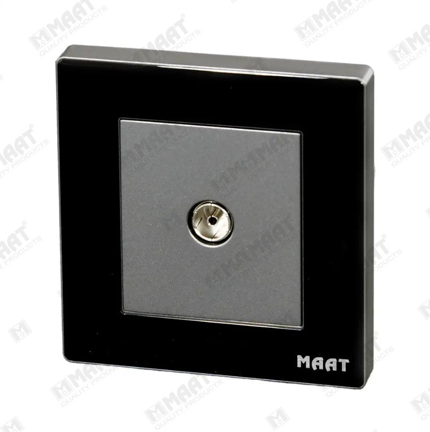 MAAT GLASS BLACK TV SINGLE SWITCH SOCKET