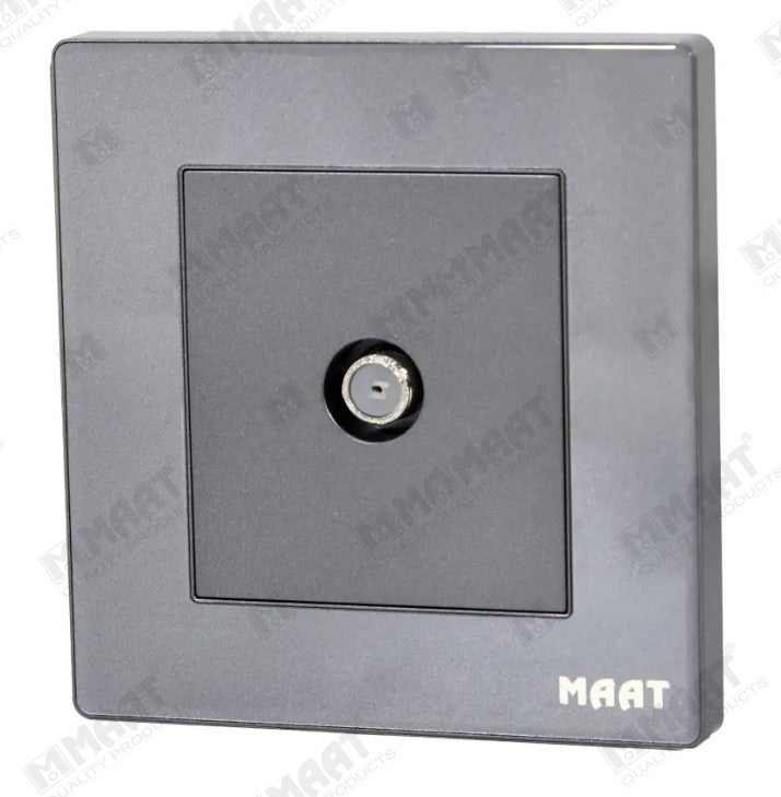 MAAT GLASS GREY F-TYPE SATELITE SINGLE SOCKET