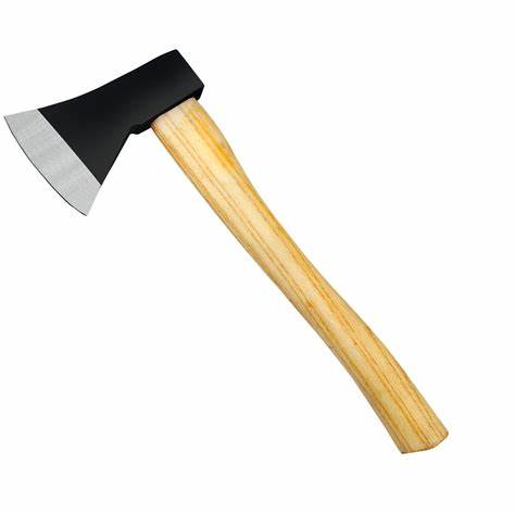 AXE WITH WOODEN HANDLE
