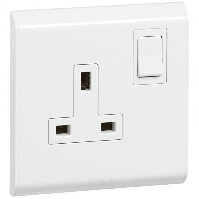 Single Switch Socket Ext Rocker 13A