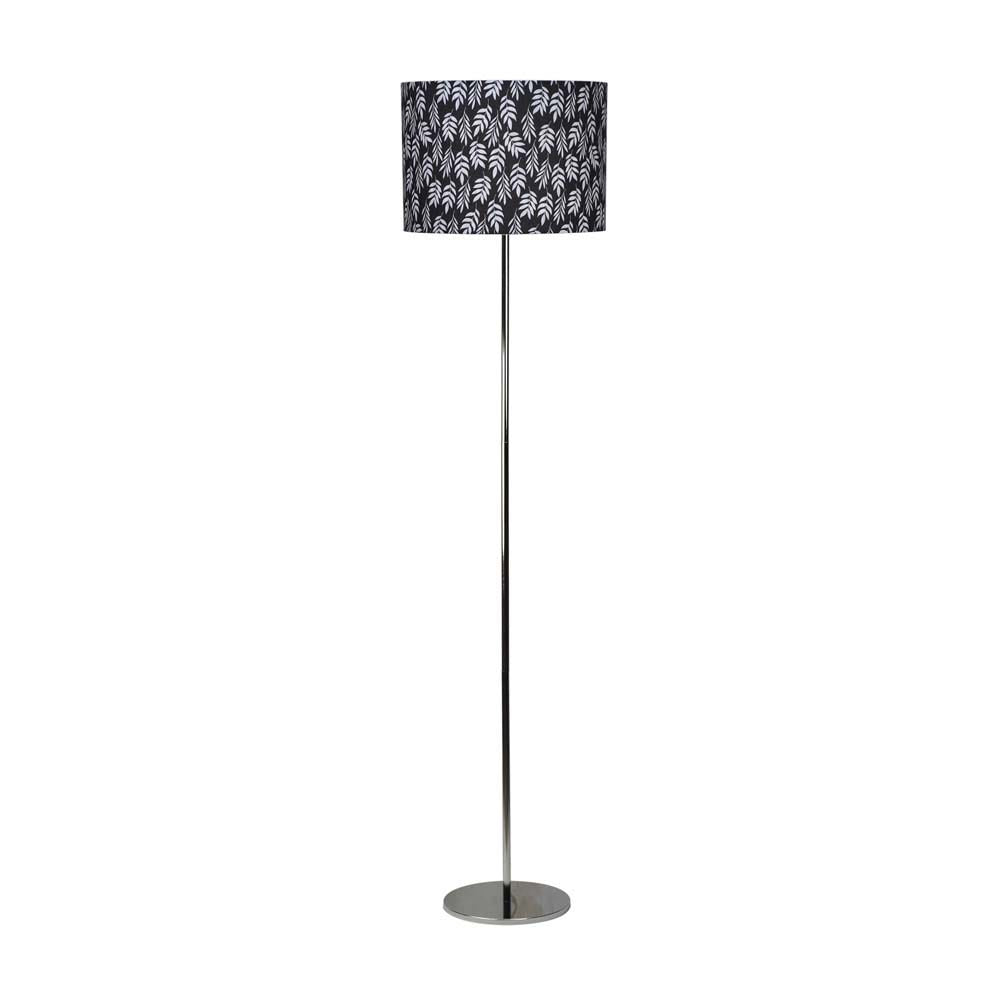 Metal Floor Lamp - Chrome+Leaf