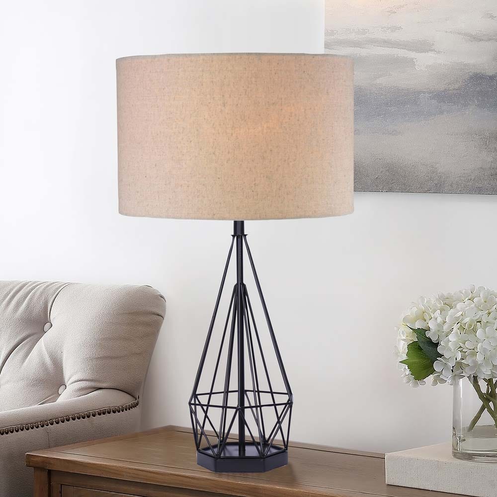 Metal Wire Table Lamp - Matt Black